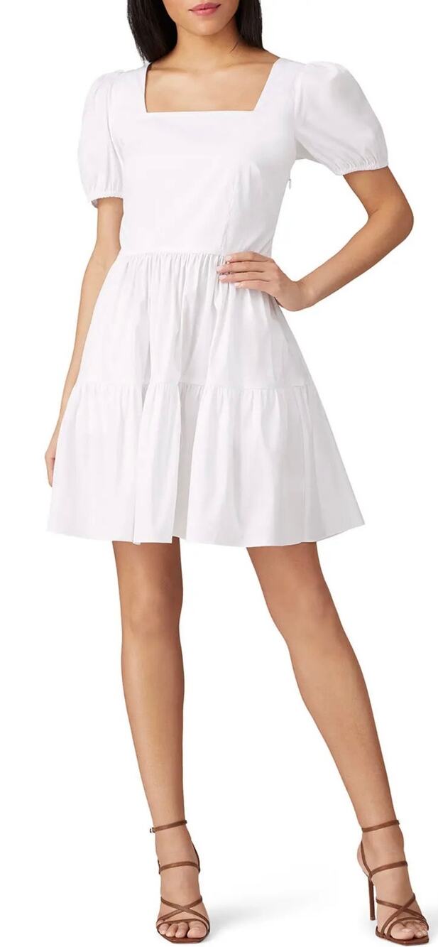 Waverly Grey White Shorty Dress S
